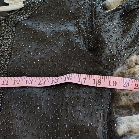 Laurence Kazar Black Beaded Cocktail Jacket VIntage Silk M - Picture 11 of 14